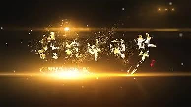 标题片头金色文字AE模板视频的预览图
